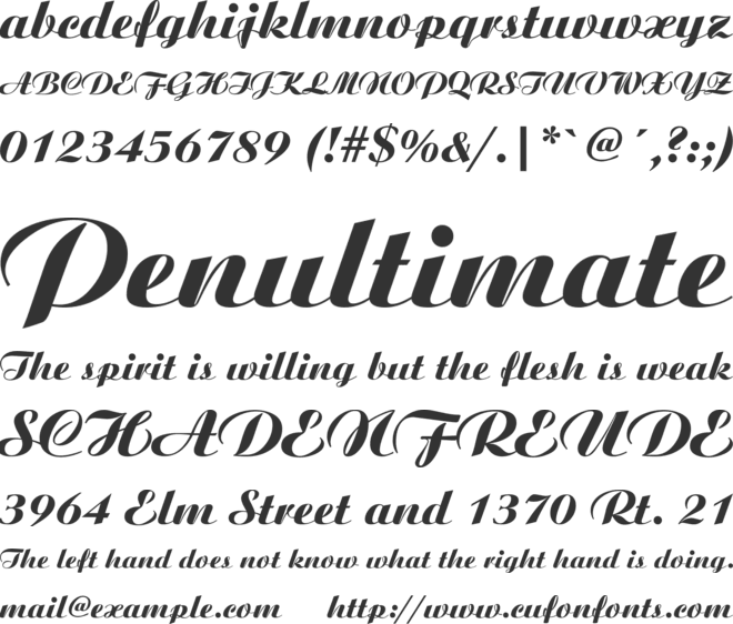 TR Aristocrat font preview