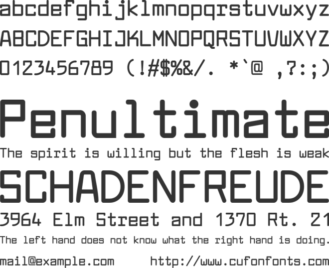 TR Larabiefont font preview