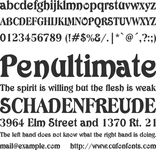 TR Avatar font preview