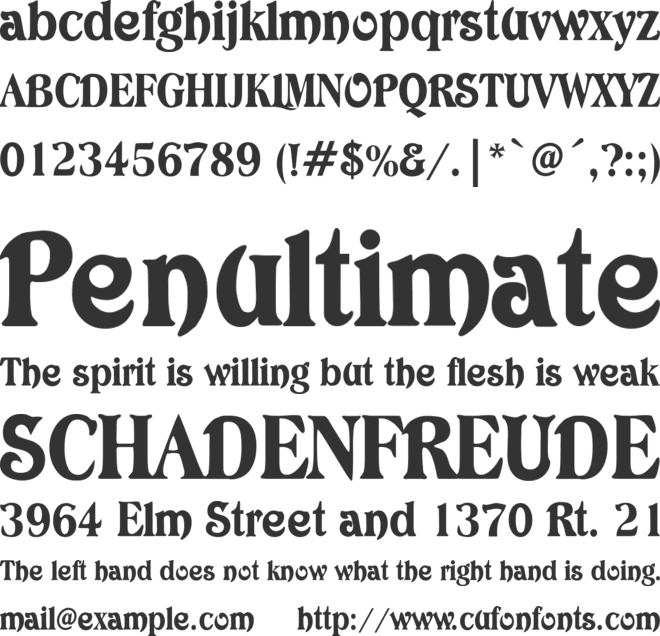 TR Avatar font preview