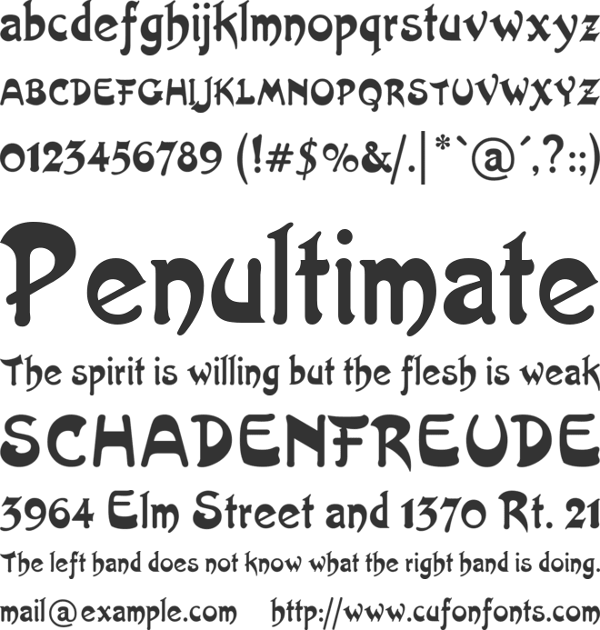 TR Artistik font preview