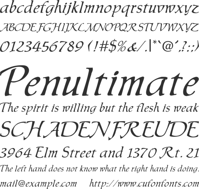TR Chaucer font preview