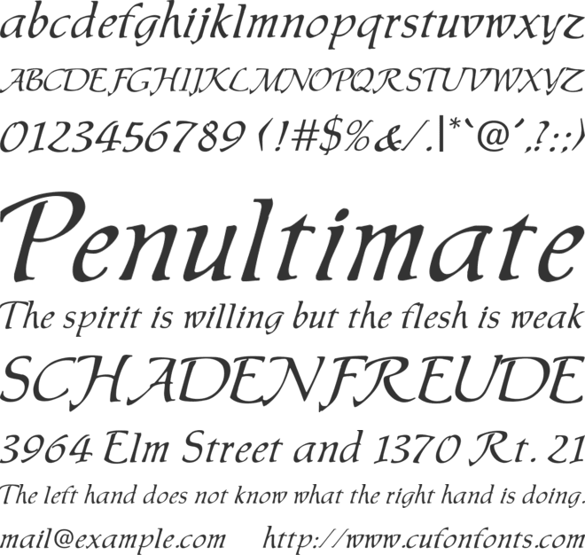 TR Chaucer font preview