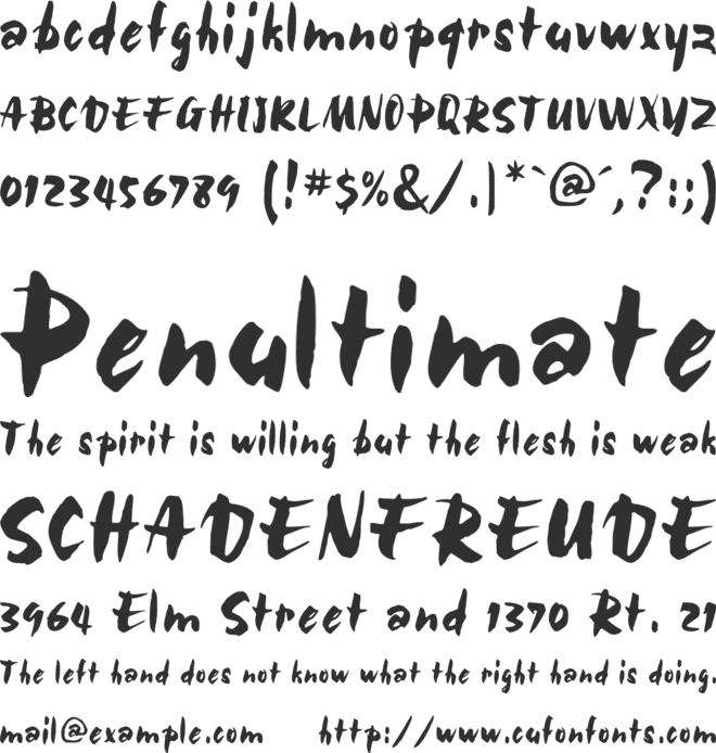 TR Bolide font preview