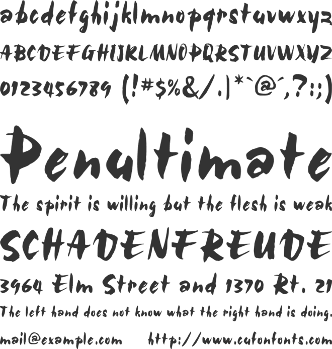 TR Bolide font preview