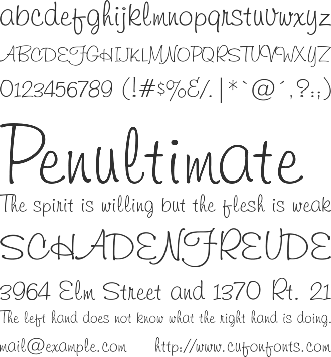 TR Freehand591 font preview