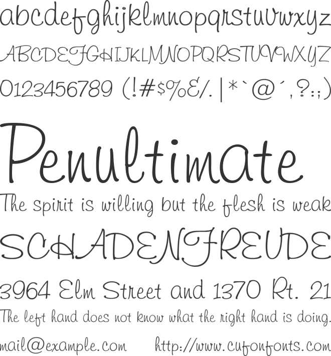 TR Freehand591 font preview