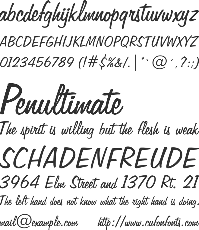 TR Freehand575 font preview