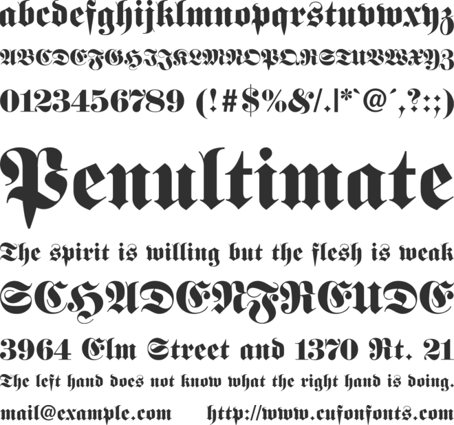 TR Frankenstein font preview