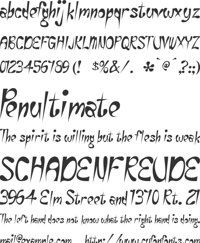 TR Eye Rhyme font preview