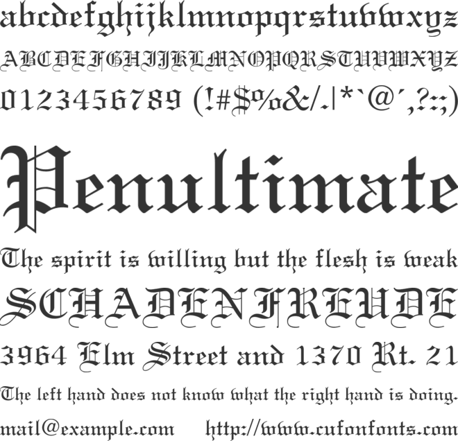 TR Lincoln font preview