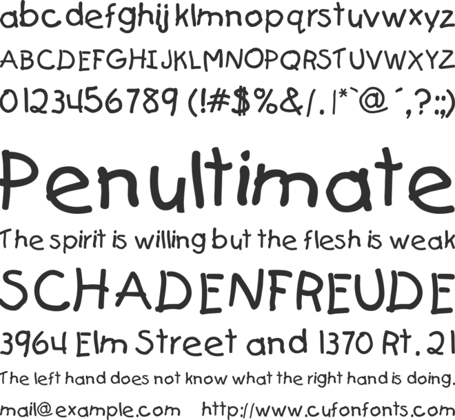 TR Kids font preview