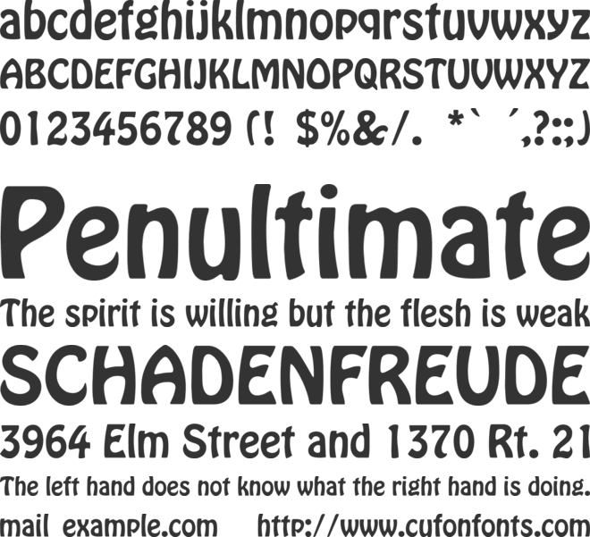 TR Homeward Bound font preview