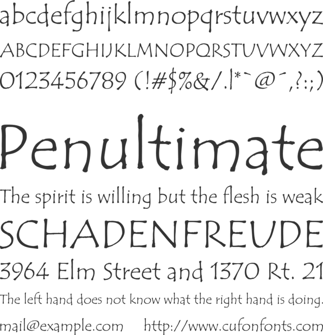 TR Tempus Sans ITC font preview