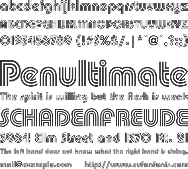 TR Pump Triline font preview