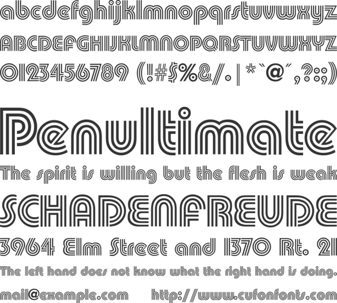 TR Pump Triline font preview