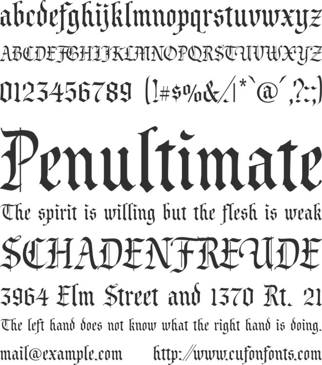 Prince Valiant font preview