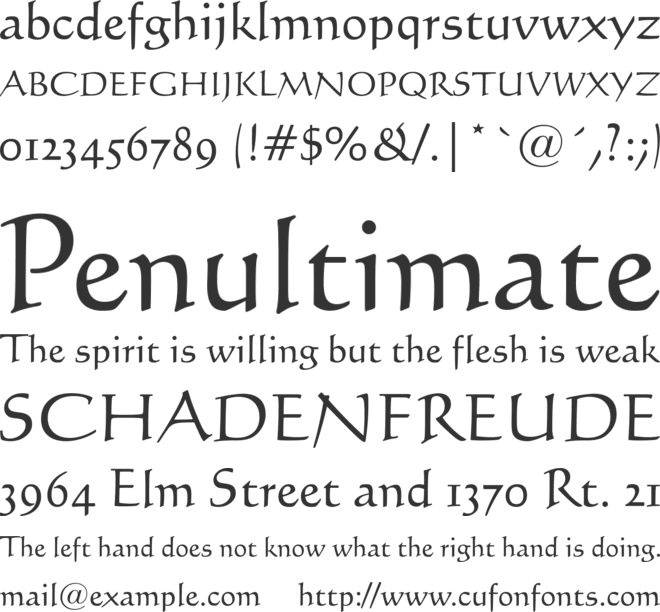 Calligraph421 BT font preview
