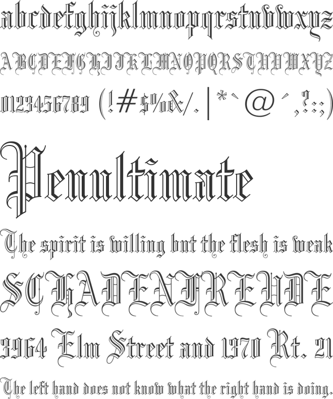 Blackletter686 BT font preview