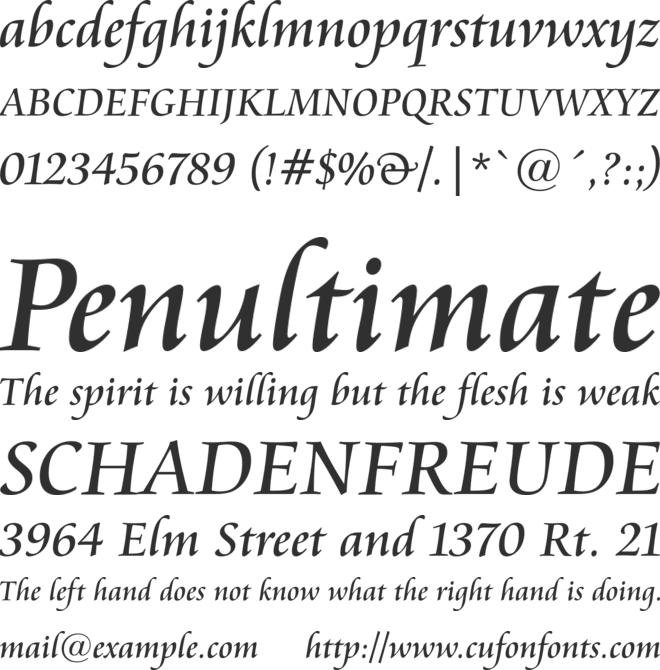 Cataneo BT font preview