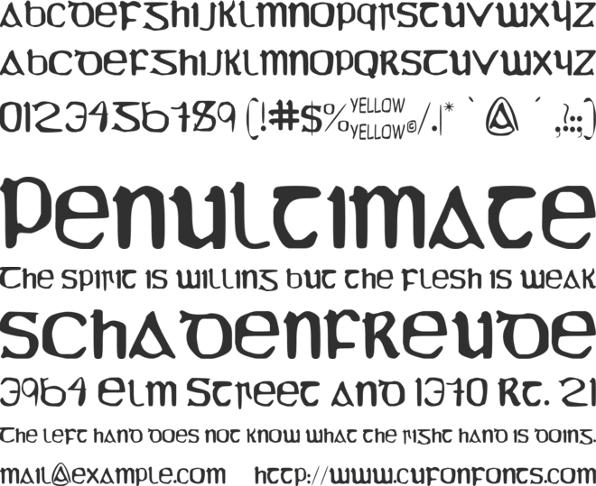 YY Uncial Most Irish Molded font preview