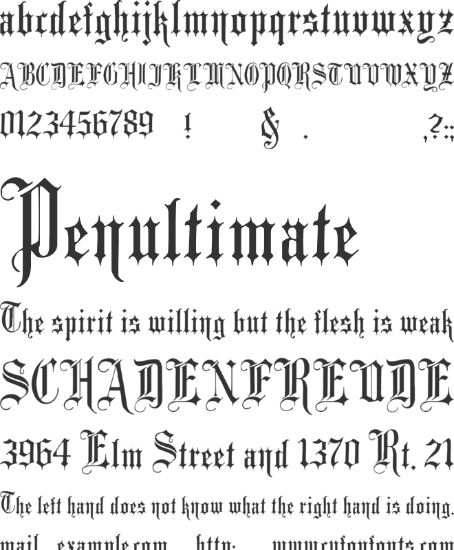 Minster font preview