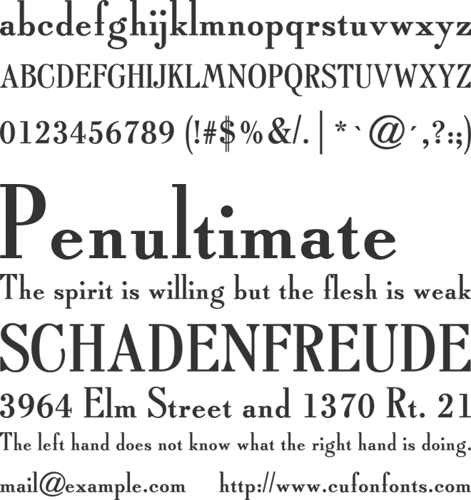 Typo Roman ATT font preview