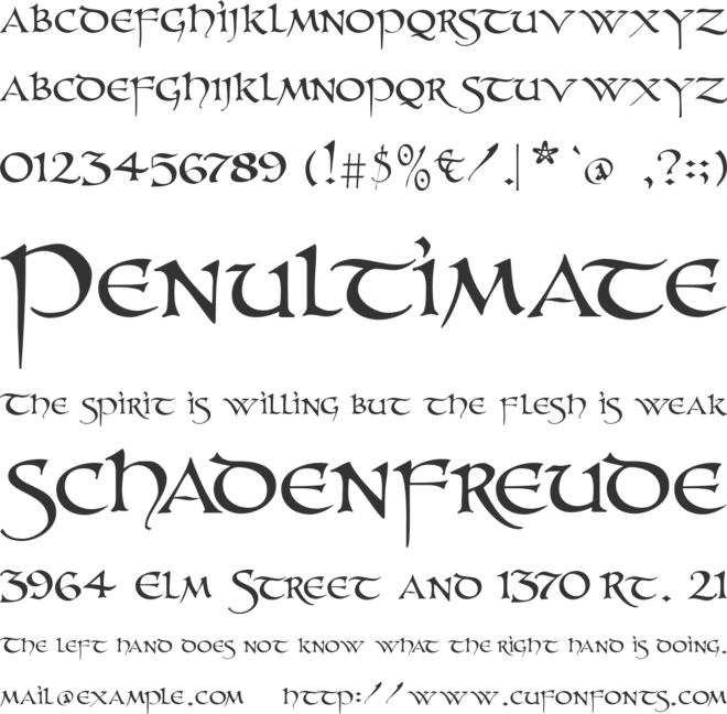 UnZialish font preview