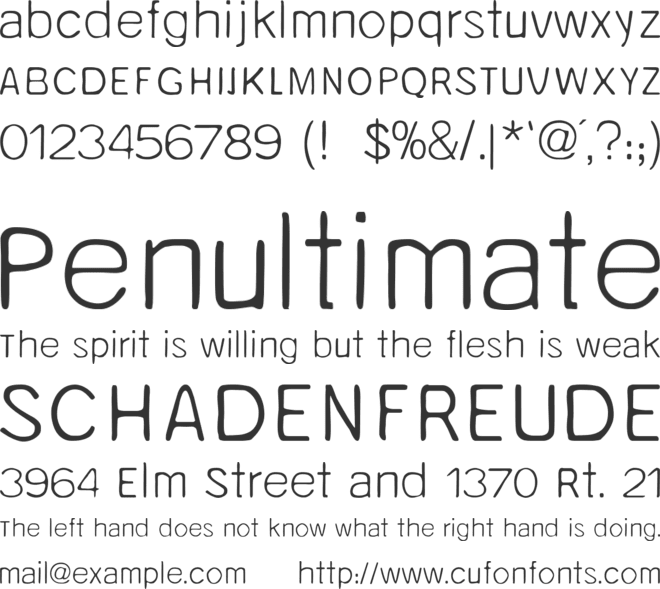Unruly font preview