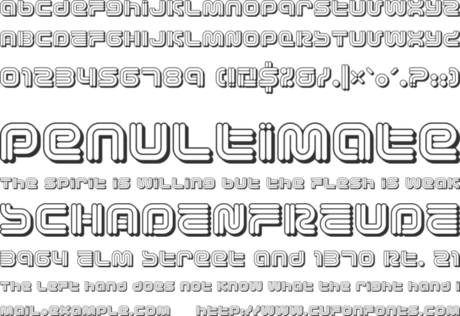 Vectroid Cosmo font preview