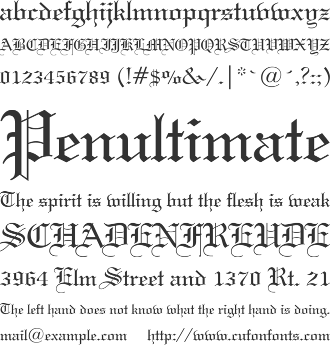 WeddingText BT font preview