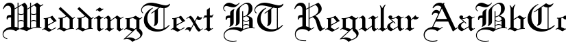 WeddingText BT Regular font