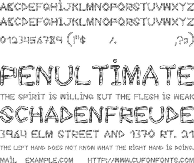 wood sticks font preview