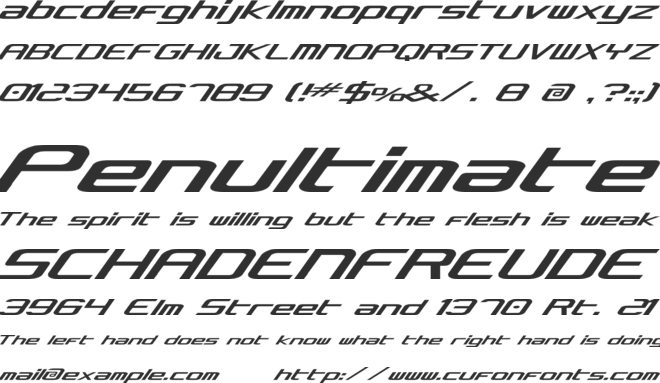 PCLifeWide Glide font preview