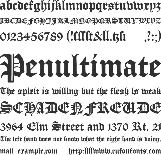 Manuskript Gotisch font preview