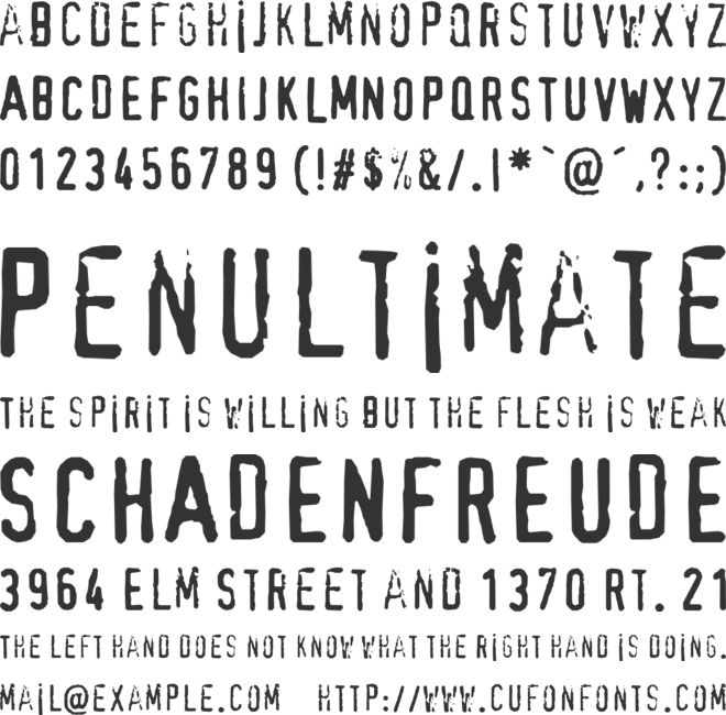 XBAND Rough font preview