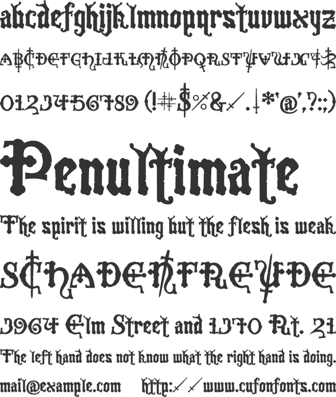 Crusades font preview
