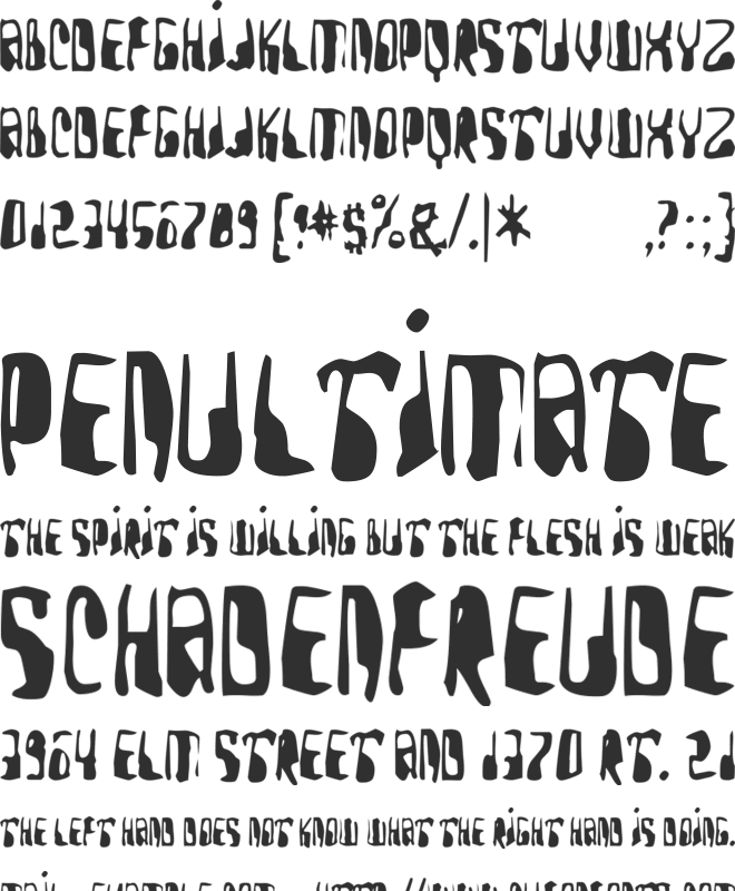 Yellow Pills TR font preview