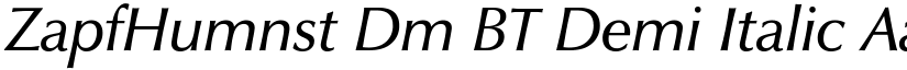 ZapfHumnst Dm BT Demi Italic font