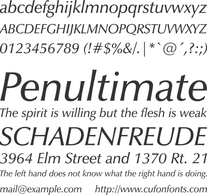 ZapfHumnst Dm BT font preview