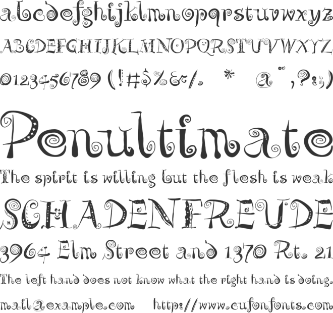 ZeitGeisterbahn font preview
