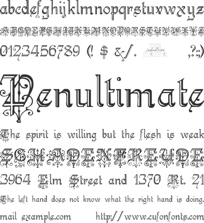 Kelly Ann Gothic font preview