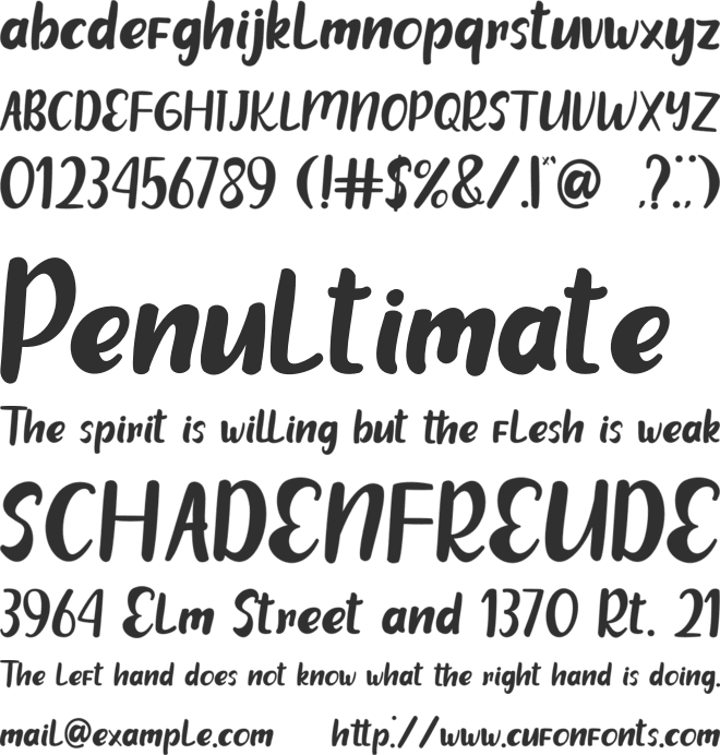 good and cozy font preview
