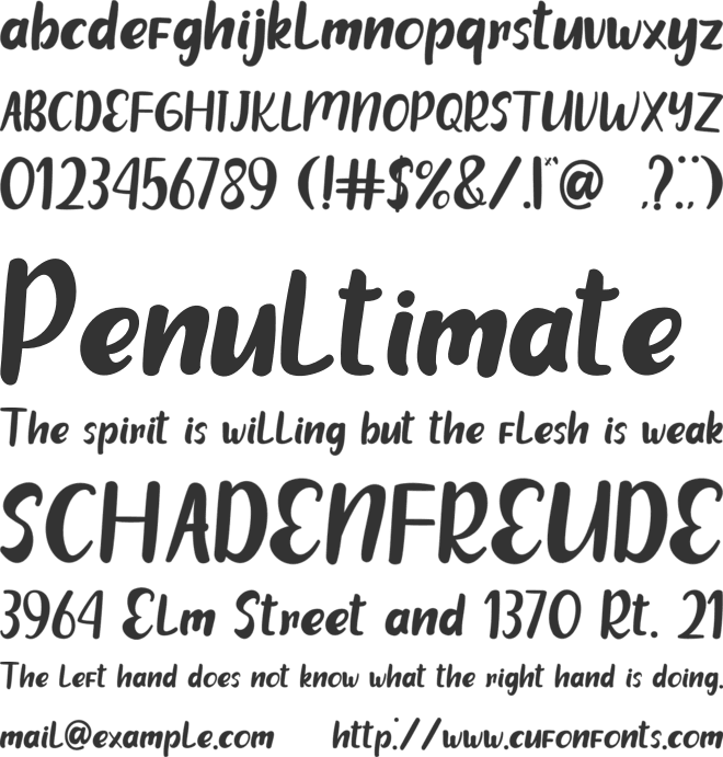 good and cozy font preview