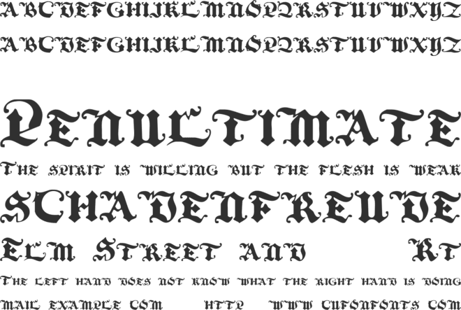 Black Initial Text font preview