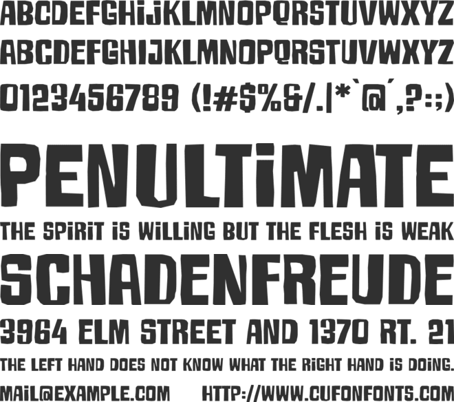 Armageda Wide font preview