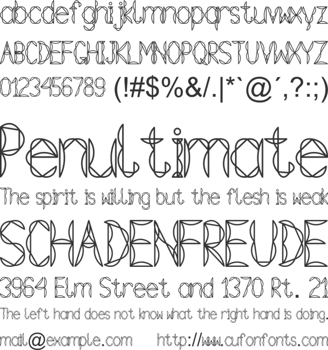 Tetraclericton font preview