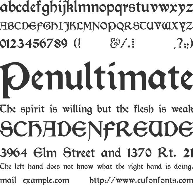 Kelmscott font preview
