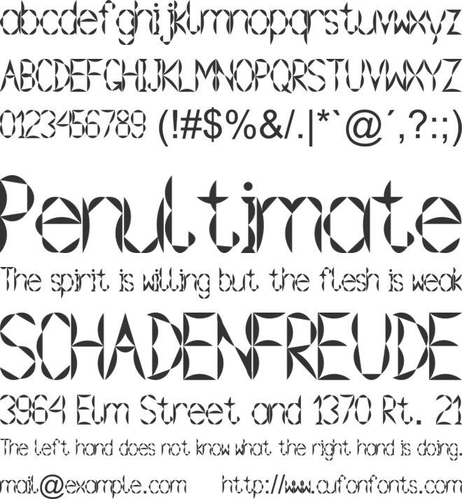 Gramoclericton font preview