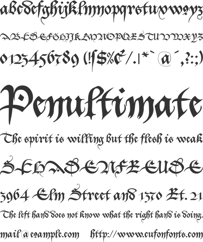 Bastarda K font preview